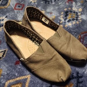TOMS Olive Slip-On Shoes